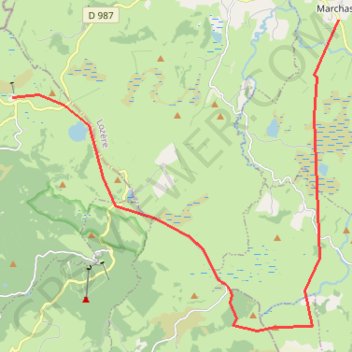 Itinéraire Du Royal-Aubrac à Marchastel, distance, dénivelé, altitude, carte, profil, trace GPS