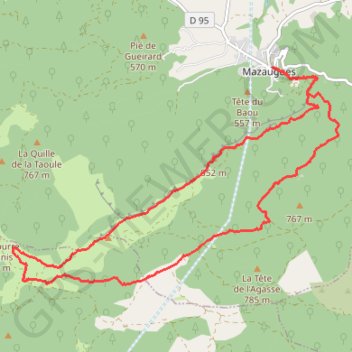 Itinéraire Mourre d'Agnis, distance, dénivelé, altitude, carte, profil, trace GPS