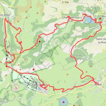 Itinéraire Auvergne, distance, dénivelé, altitude, carte, profil, trace GPS