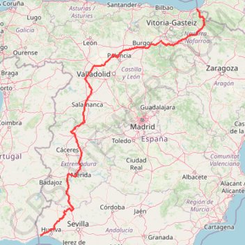 Itinéraire EuroVelo 1 (Spain), distance, dénivelé, altitude, carte, profil, trace GPS