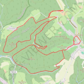 Itinéraire Par monts et vaux à l'ouest d'Enchenberg, distance, dénivelé, altitude, carte, profil, trace GPS