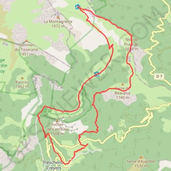 Itinéraire Beaupuy et Praorzel en boucle depuis Les Nonières, distance, dénivelé, altitude, carte, profil, trace GPS