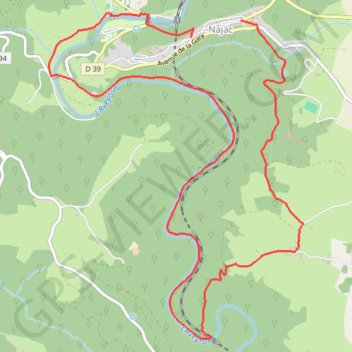 Itinéraire Najac un village perché, distance, dénivelé, altitude, carte, profil, trace GPS
