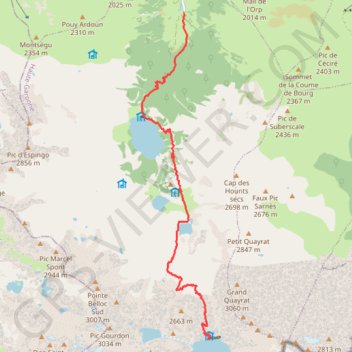 Itinéraire Montée refuge portillon, distance, dénivelé, altitude, carte, profil, trace GPS