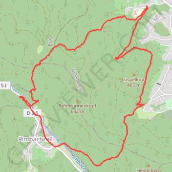 Itinéraire Guebwiller, Rimbachzell, distance, dénivelé, altitude, carte, profil, trace GPS