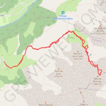 Itinéraire Combe de Tardevant - Tête de Paccaly (Aravis), distance, dénivelé, altitude, carte, profil, trace GPS