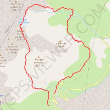 Itinéraire Grand Pic de la Lauzière, distance, dénivelé, altitude, carte, profil, trace GPS