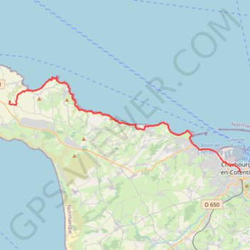 Itinéraire Cotentin entre costauds - J1, distance, dénivelé, altitude, carte, profil, trace GPS