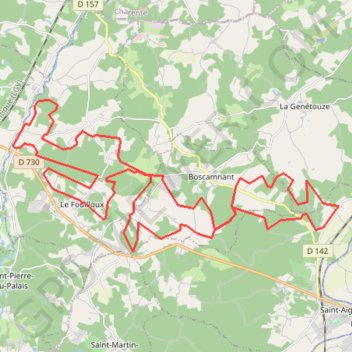 Itinéraire 50 kms VTT depuis Le Fouilloux, distance, dénivelé, altitude, carte, profil, trace GPS