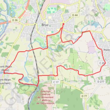 Itinéraire Randonnée Pont-Péan, distance, dénivelé, altitude, carte, profil, trace GPS