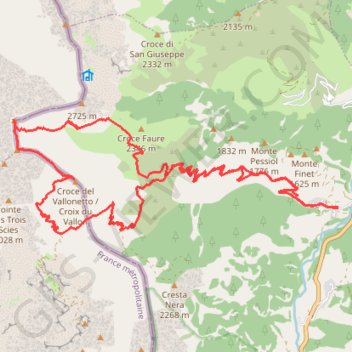 Itinéraire Chalange Ronde (val Susa), distance, dénivelé, altitude, carte, profil, trace GPS