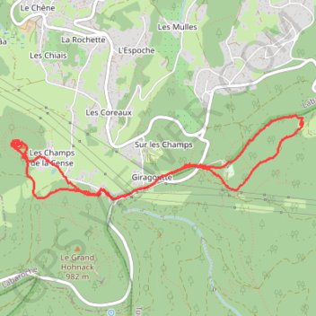 Itinéraire Vers le château du Hohnack, distance, dénivelé, altitude, carte, profil, trace GPS