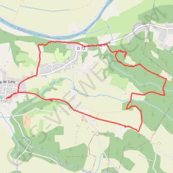 Itinéraire Balade à Orist, distance, dénivelé, altitude, carte, profil, trace GPS