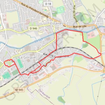 Itinéraire Chemin de randonnée des Magots - La Gorgue, distance, dénivelé, altitude, carte, profil, trace GPS