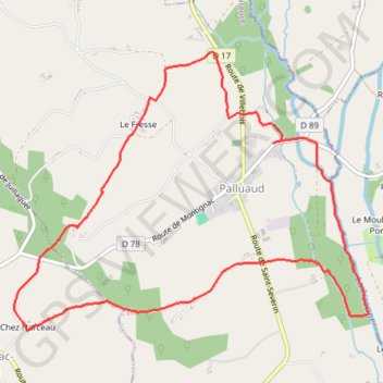 Itinéraire Palluaud, distance, dénivelé, altitude, carte, profil, trace GPS