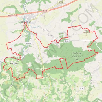 Itinéraire Belle-Ile-en-Terre, distance, dénivelé, altitude, carte, profil, trace GPS