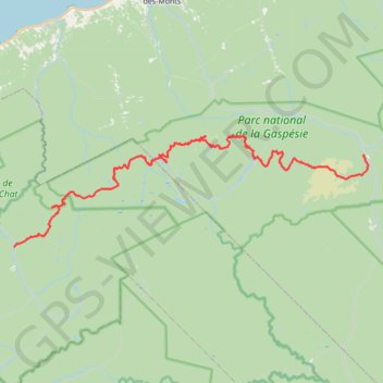 Itinéraire La Traversée des Chic-Chocs, distance, dénivelé, altitude, carte, profil, trace GPS