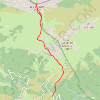 Itinéraire pic-estibete-1821m-le-24-09-2009, distance, dénivelé, altitude, carte, profil, trace GPS