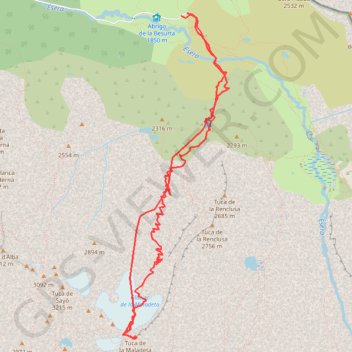 Itinéraire Maladeta : Voie Normale (couloir de la Rimaye), distance, dénivelé, altitude, carte, profil, trace GPS