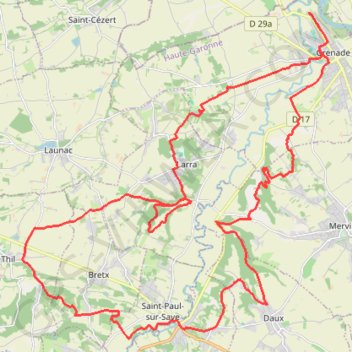 Itinéraire Autour du Canton de Grenade en VTT, distance, dénivelé, altitude, carte, profil, trace GPS