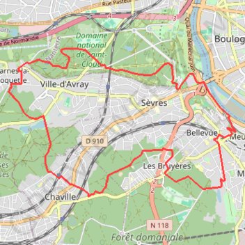 Itinéraire Rando bellevue, distance, dénivelé, altitude, carte, profil, trace GPS