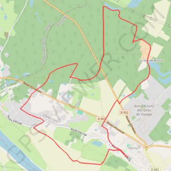 Itinéraire Nevoy, distance, dénivelé, altitude, carte, profil, trace GPS