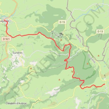 Itinéraire De Aubrac à Laguiole, distance, dénivelé, altitude, carte, profil, trace GPS