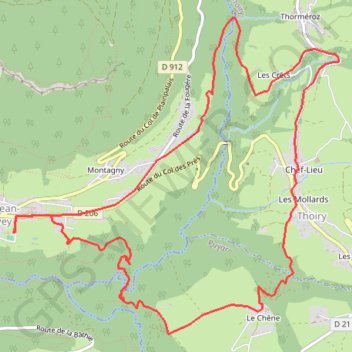 Itinéraire Circuit des Passerelles à partir de Saint-Jean-d'Arvey, distance, dénivelé, altitude, carte, profil, trace GPS