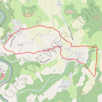Itinéraire 2 La Citadelle de Buron, distance, dénivelé, altitude, carte, profil, trace GPS