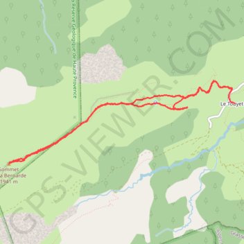 Itinéraire Sommet de la Bernarde depuis le Touyet, distance, dénivelé, altitude, carte, profil, trace GPS