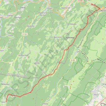 Itinéraire Giron à Lajoux, distance, dénivelé, altitude, carte, profil, trace GPS
