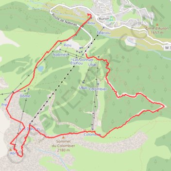 Itinéraire Rando à Auron, distance, dénivelé, altitude, carte, profil, trace GPS