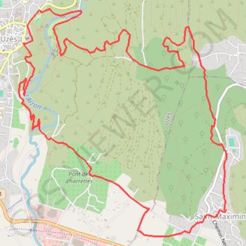 Itinéraire Uzès - Paysage de Garrigue, distance, dénivelé, altitude, carte, profil, trace GPS