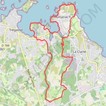 Itinéraire Ploumanac'h - Parc des statues, distance, dénivelé, altitude, carte, profil, trace GPS