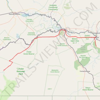 Itinéraire 2025-10-23 Beeline Zimbabwe, distance, dénivelé, altitude, carte, profil, trace GPS