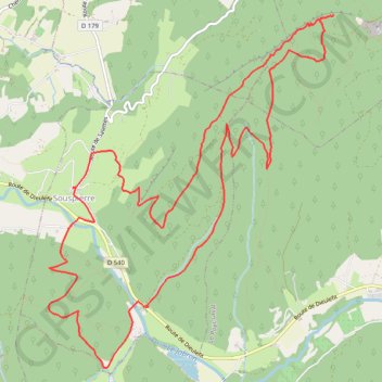 Itinéraire Autour de Souspierre, distance, dénivelé, altitude, carte, profil, trace GPS