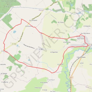 Itinéraire Un peu plus près des étoiles - Montestruc-sur-Gers, distance, dénivelé, altitude, carte, profil, trace GPS