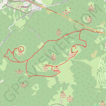 Itinéraire Parking goules-puy de come-grand et petit suchet-pariou, distance, dénivelé, altitude, carte, profil, trace GPS