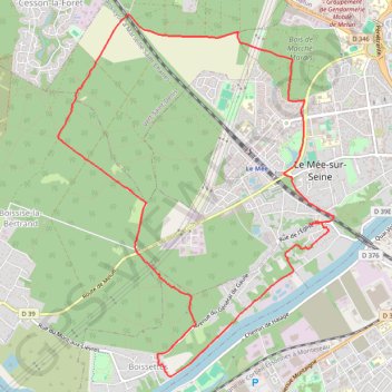 Itinéraire Mairie de Le Mée, distance, dénivelé, altitude, carte, profil, trace GPS
