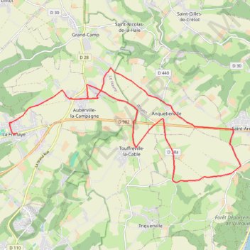 Itinéraire Vers Anquetierville - La Frenaye, distance, dénivelé, altitude, carte, profil, trace GPS