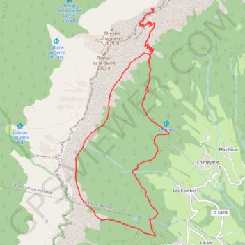 Itinéraire Pas de la Balme depuis Saint-Andéol, distance, dénivelé, altitude, carte, profil, trace GPS