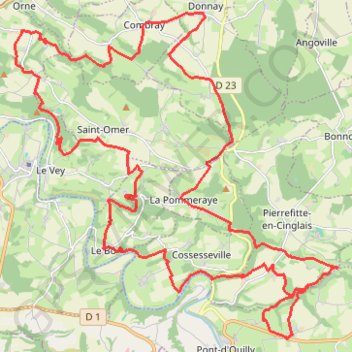 Itinéraire La Goubinière - Le Bourg d'Ouilly, distance, dénivelé, altitude, carte, profil, trace GPS
