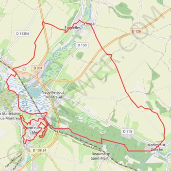 Itinéraire De la Course à la Canche, distance, dénivelé, altitude, carte, profil, trace GPS