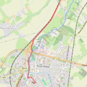 Itinéraire Départ Fictif --> Départ réel, distance, dénivelé, altitude, carte, profil, trace GPS