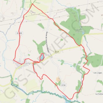 Itinéraire Le moulin de Larchamp - Larchamp, distance, dénivelé, altitude, carte, profil, trace GPS