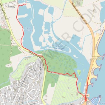 Itinéraire L'étang de Villepey - Saint-Aygulf, distance, dénivelé, altitude, carte, profil, trace GPS