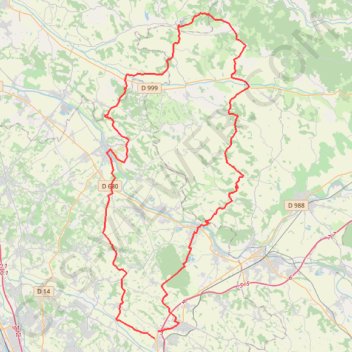 Itinéraire Entre Tarns et Garonne, distance, dénivelé, altitude, carte, profil, trace GPS