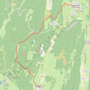 Itinéraire vercors, distance, dénivelé, altitude, carte, profil, trace GPS