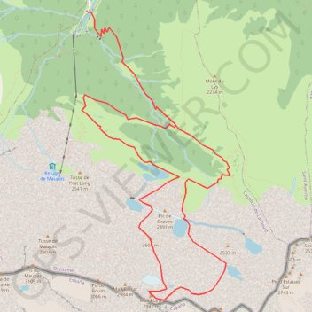Itinéraire Mail Planet depuis l'auberge du Lis, distance, dénivelé, altitude, carte, profil, trace GPS