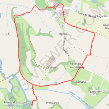 Itinéraire 2010LeFrechouPontRomain, distance, dénivelé, altitude, carte, profil, trace GPS